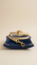Leather Designer Leash with Crescent Moon Emblem