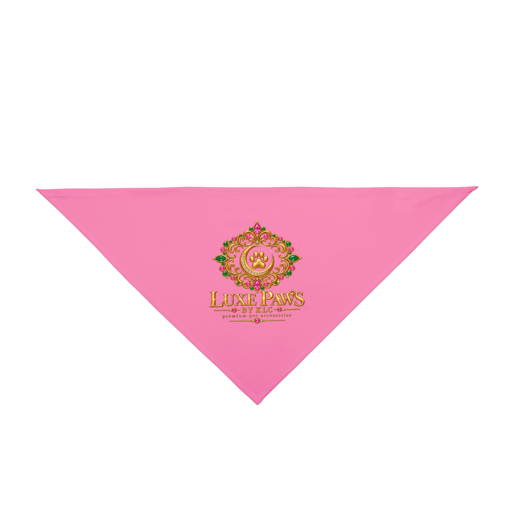 Luxe Paws Pink Pet Bandana — Luxury Paw Print Dog & Cat Accessory