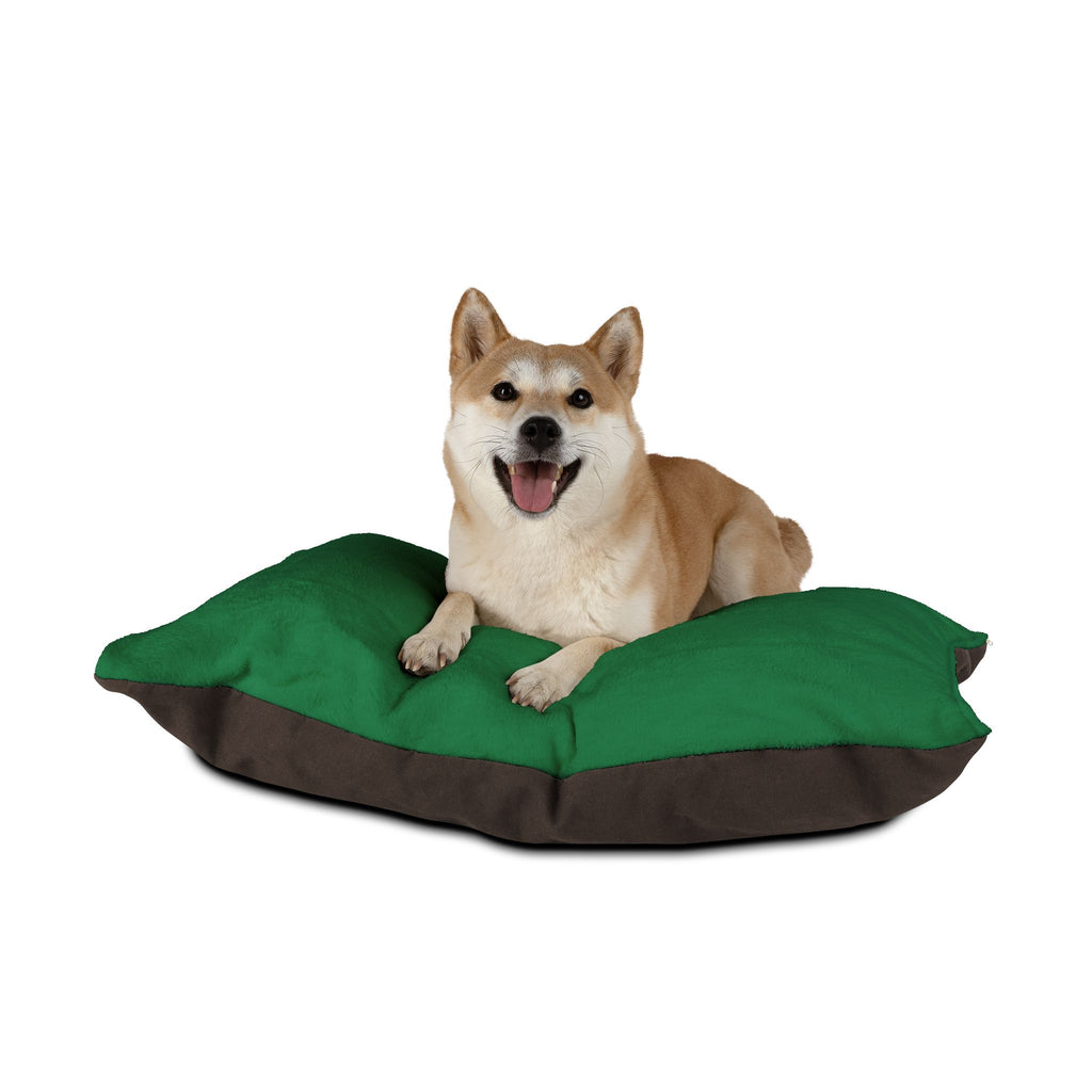 Luxe Paws Plush Pet Bed — Plush Purple Dog & Cat Cushion with Logo Patch