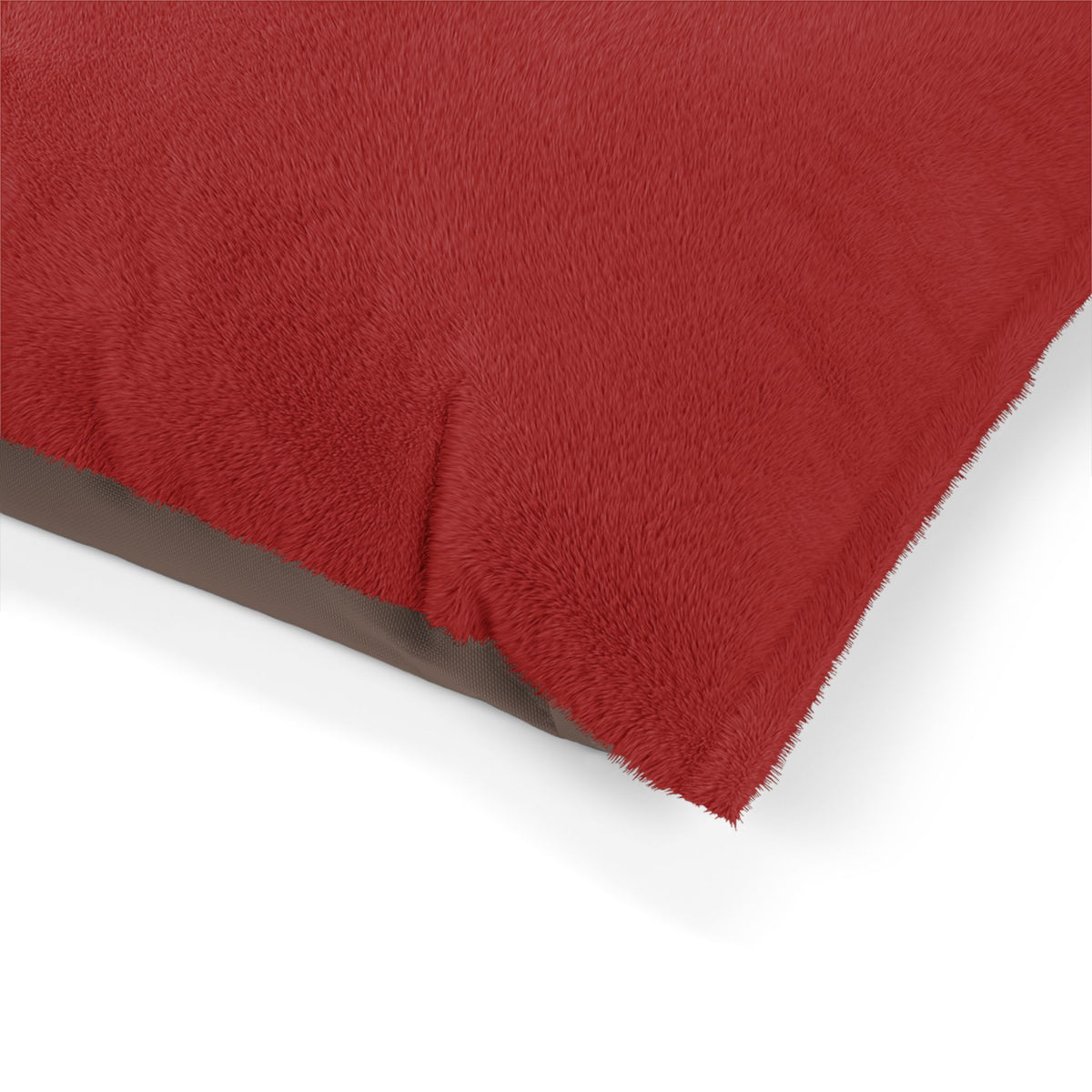 Luxe Paws Plush Pet Bed — Soft Red Dog & Cat Cushion with Logo