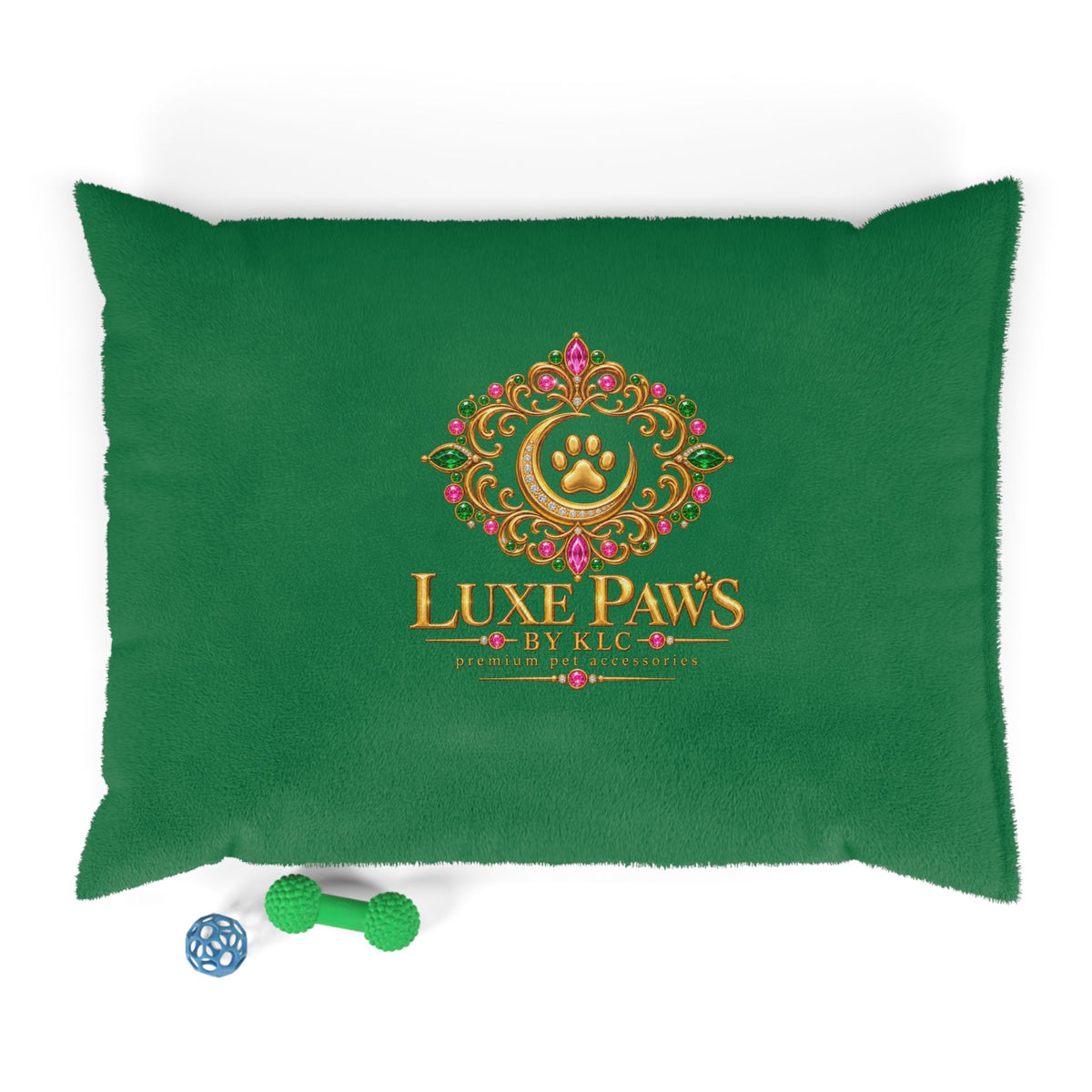 Luxe Paws Plush Pet Bed — Plush Purple Dog & Cat Cushion with Logo Patch