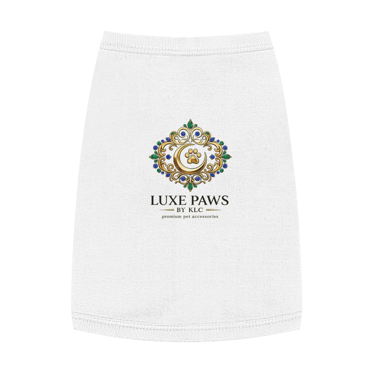 Luxe Paws Pet Tank Top — Ornate Paw Logo Dog Tee