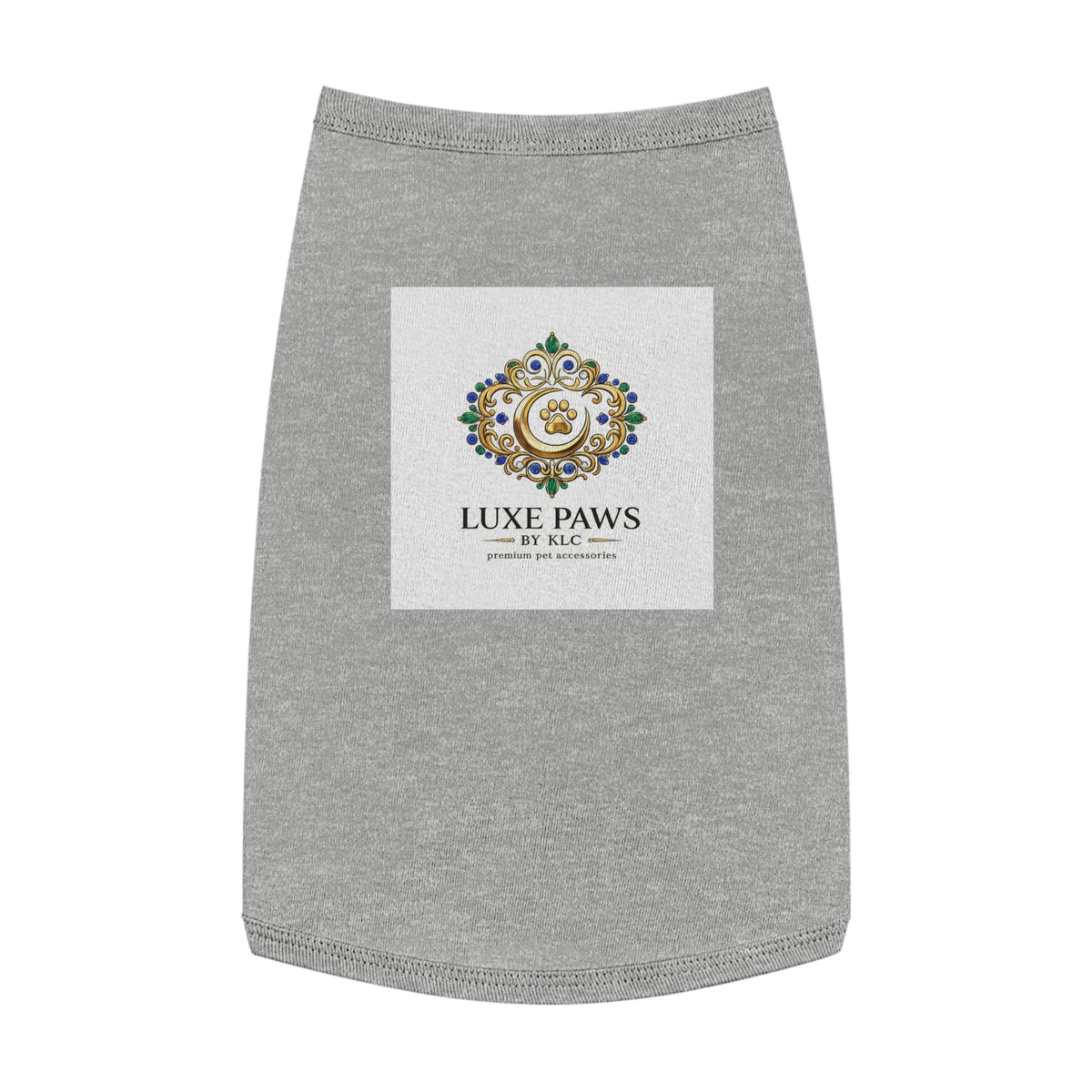 Luxe Paws Pet Tank Top — Ornate Paw Logo Dog Tee