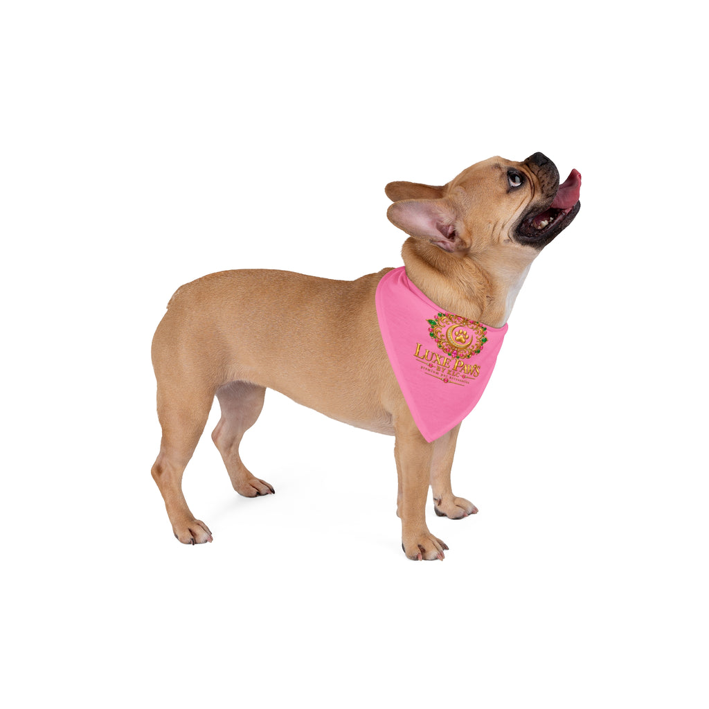 Luxe Paws Pink Pet Bandana — Luxury Paw Print Dog & Cat Accessory