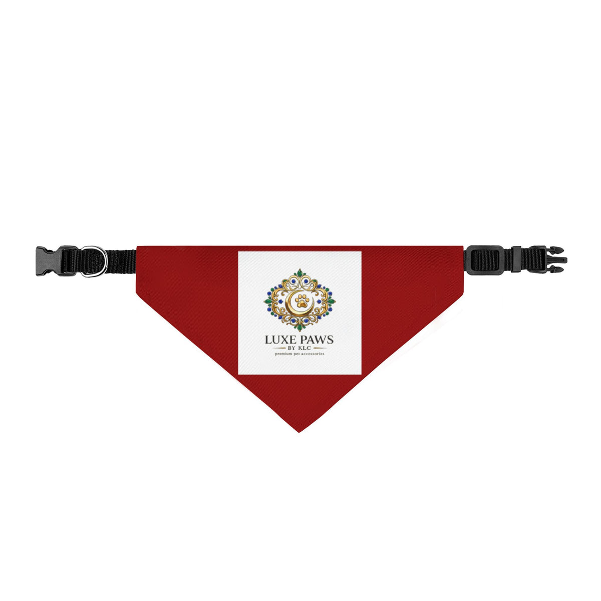 Luxe Paws Clip-On Pet Bandana – Red Collar Scarf with ‘Luxe Paws’ Logo