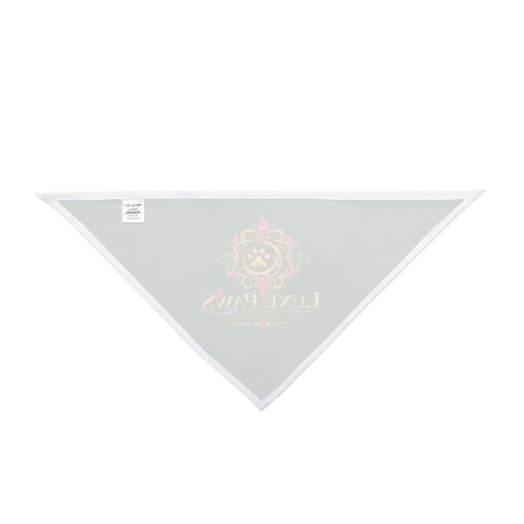 Luxe Paws Green Pet Bandana — Regal Pawprint Logo Dog & Cat Scarf
