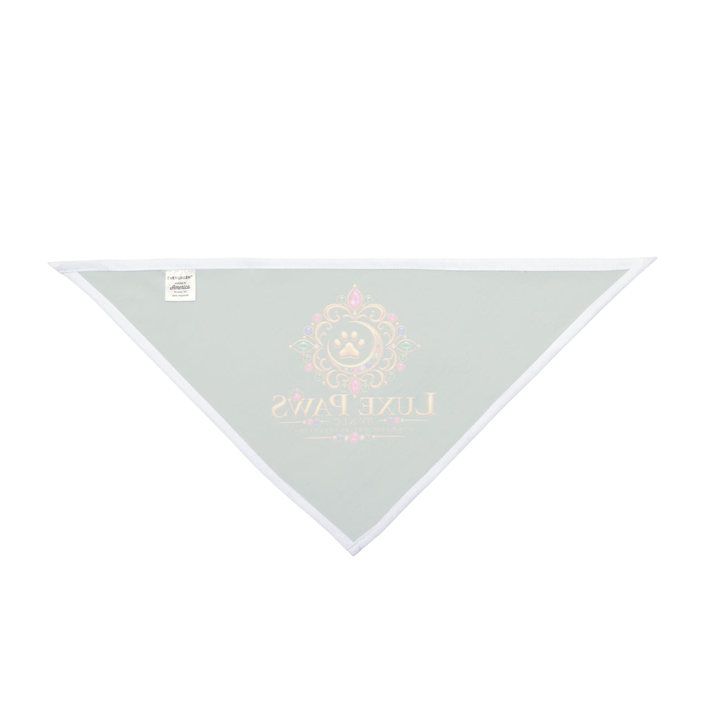 Luxe Paws Green Pet Bandana — Regal Pawprint Logo Dog & Cat Scarf