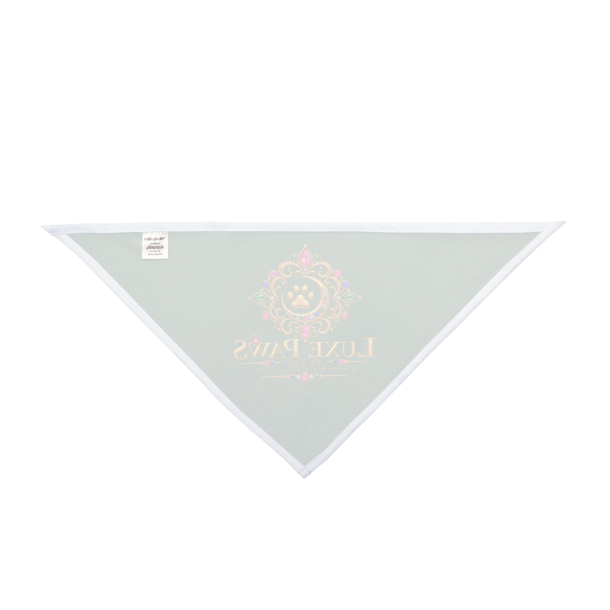 Luxe Paws Green Pet Bandana — Regal Pawprint Logo Dog & Cat Scarf