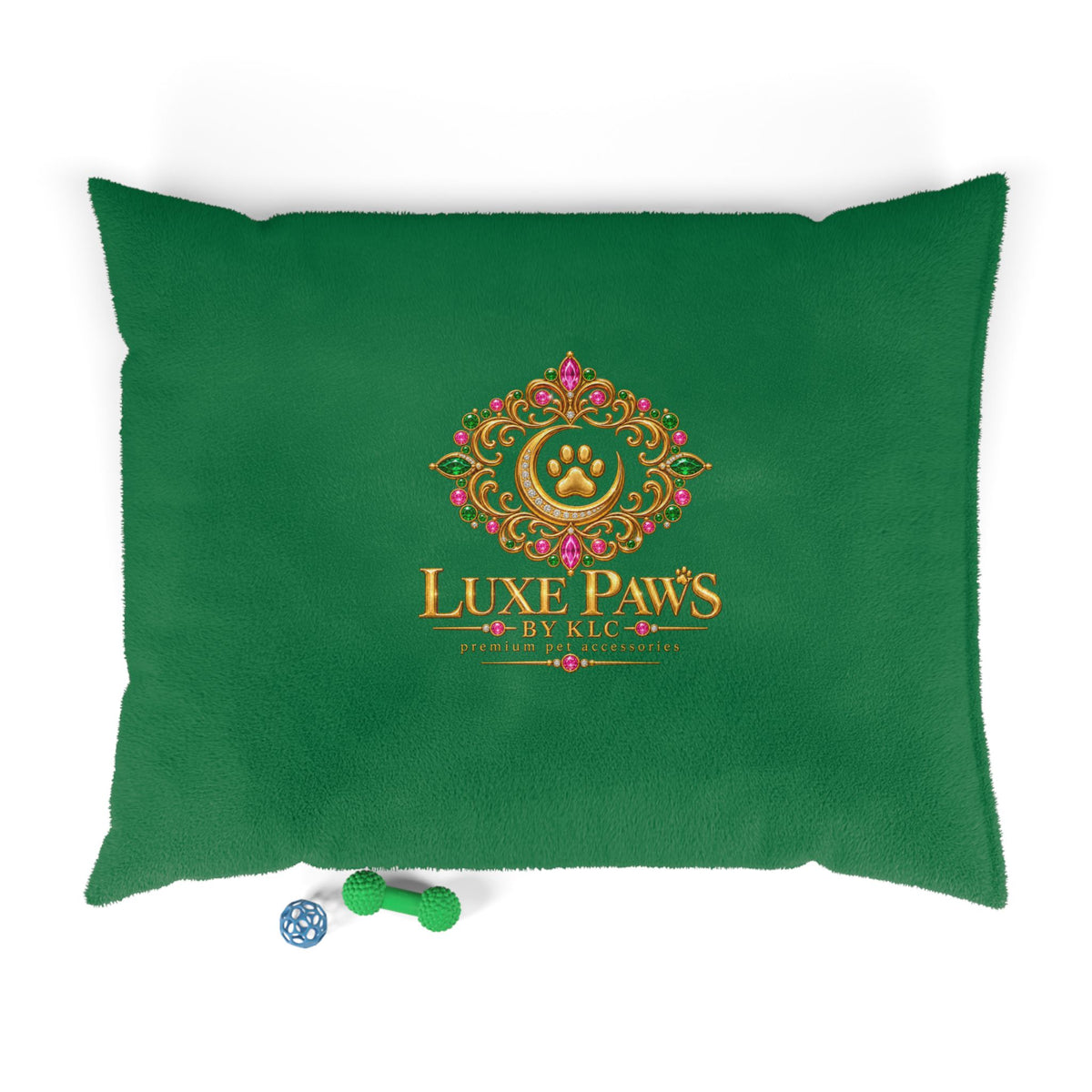 Luxe Paws Plush Pet Bed — Plush Purple Dog & Cat Cushion with Logo Patch