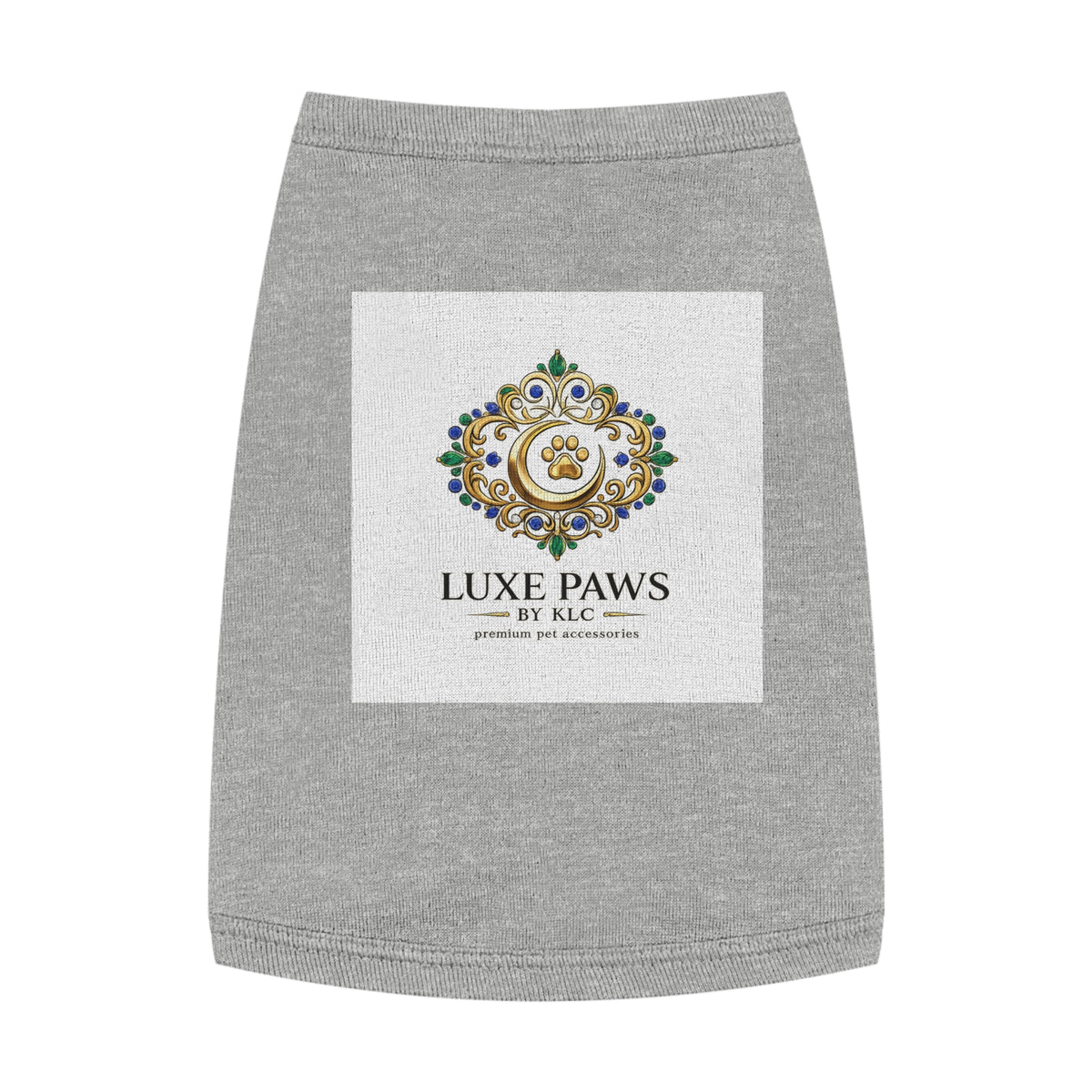 Luxe Paws Pet Tank Top — Ornate Paw Logo Dog Tee