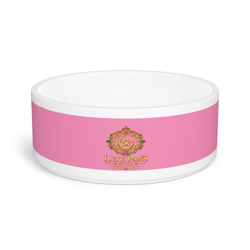 Luxe Paws Ceramic Pet Bowl — Pink Designer Dog & Cat Feeding Dish