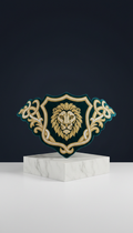 Velvet Crest Collar With Gold Detailing
