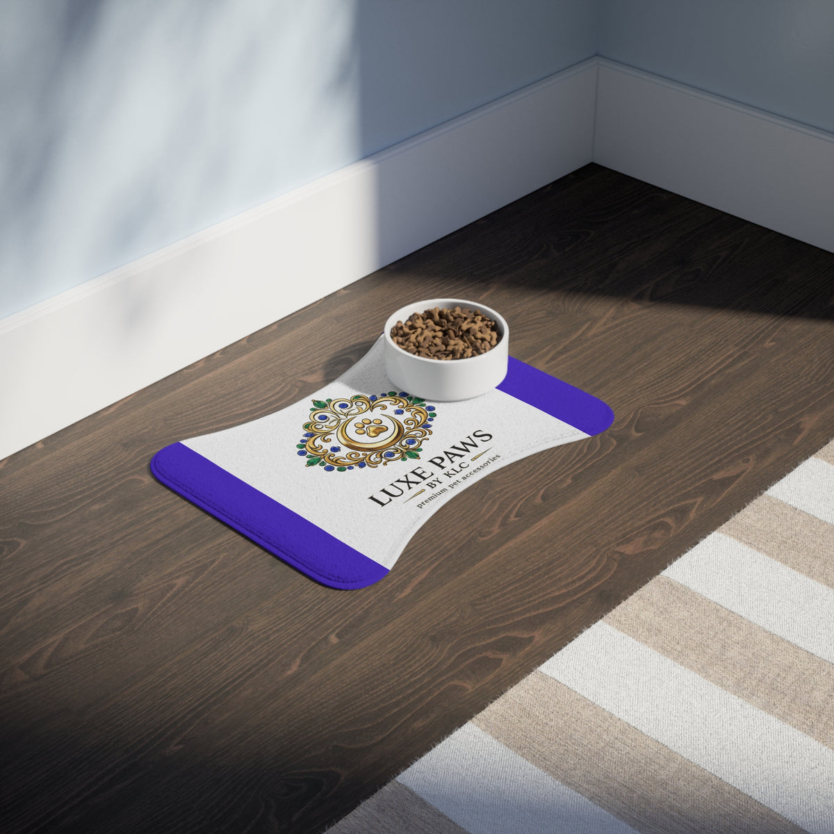 Luxe Paws Pet Feeding Mat — Decorative Non-Slip Placemat for Dog & Cat Bowls