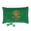 Luxe Paws Plush Pet Bed — Plush Purple Dog & Cat Cushion with Logo Patch