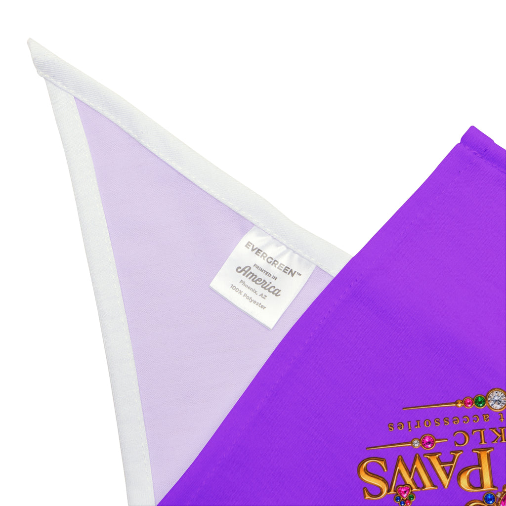 Luxe Paws Purple Pet Bandana — Gold Crest Dog & Cat Scarf