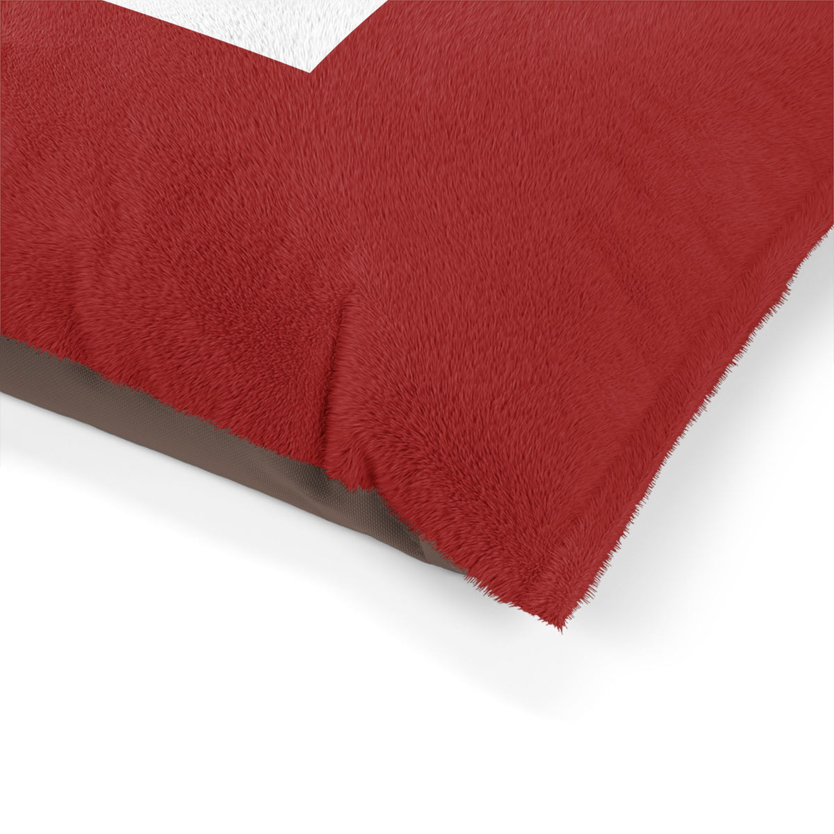 Luxe Paws Plush Pet Bed — Soft Red Dog & Cat Cushion with Logo